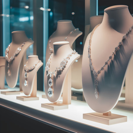 Jewelry display in a shop window. 3D Renderingの素材