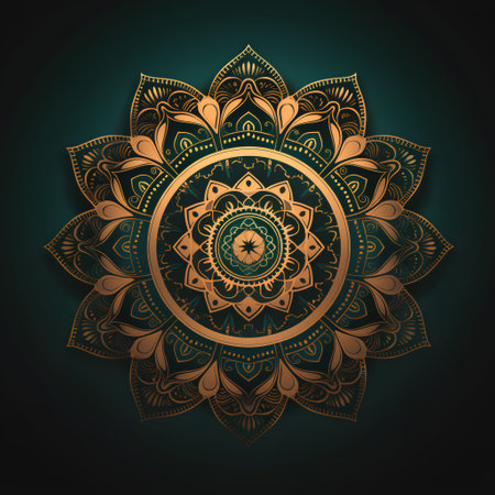 Ornament beautiful card with mandala. Geometric circle element made in vectorの素材