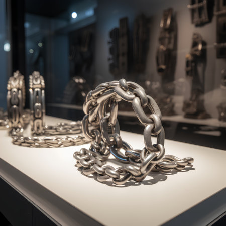 Luxury jewelry items on display in a store window. 3D rendering.の素材