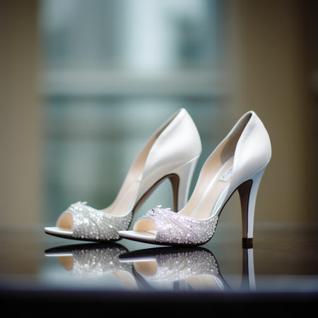 Wedding shoes on the floor in the interior. Shallow DOFの素材
