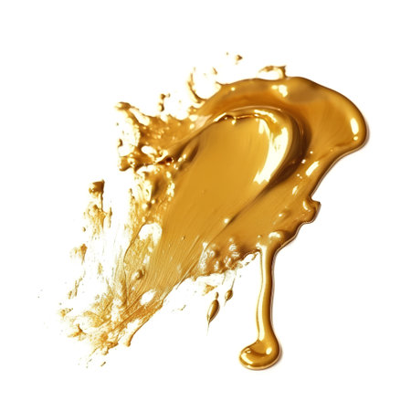 close up of a paint splash on white background with clipping pathの素材