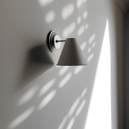 Lamp on the wall in the room. 3D rendering.の素材