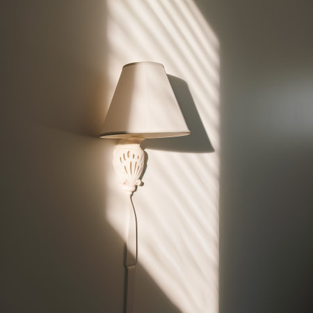 lamp on the wall in the morning light. 3d renderingの素材