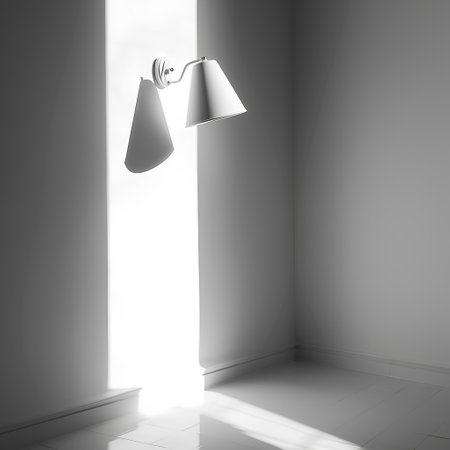Lamp in empty room. 3D render. Illustration.の素材