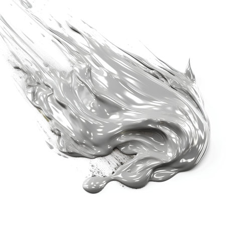 liquid paint on a white background. 3d rendering, 3d illustration.の素材