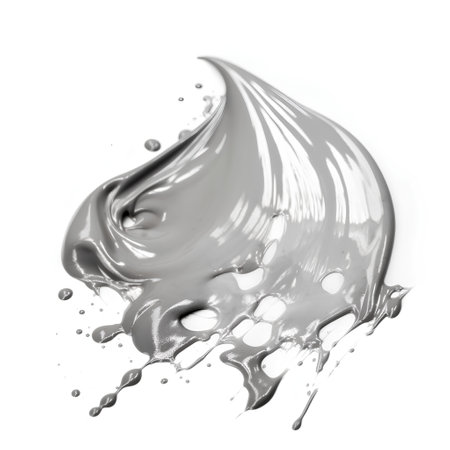 close up of a paint splash on white background with clipping pathの素材