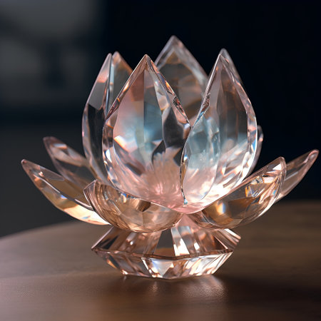 Beautiful crystal lamp on dark background, close-up. Selective focus.の素材