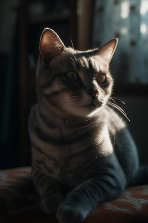 Portrait of a beautiful british shorthair cat with beautiful eyesの素材