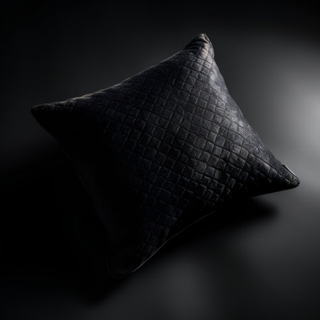 Pillow on a black background. 3d rendering, 3d illustrationの素材