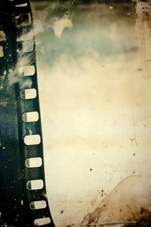 Grunge filmstrip background with space for text or image.の素材