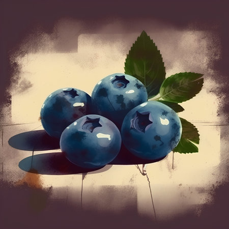 Blueberries on grunge background with space for text or image.の素材