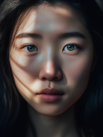 Portrait of a beautiful young asian woman with clean fresh skinの素材