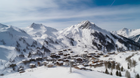 Winter in the swiss alps (Braunwald, Glarus, Switzerland)の素材