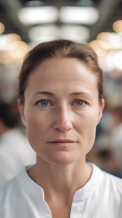 Portrait of a beautiful woman looking at the camera. Close-up.の素材