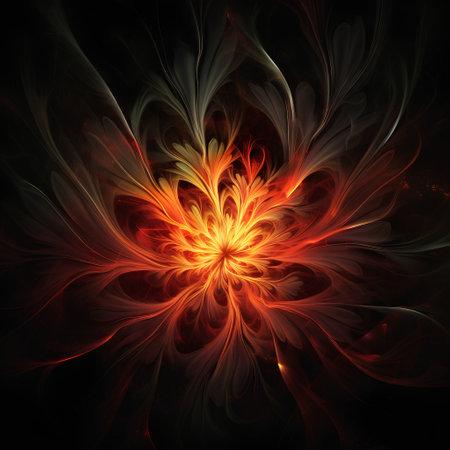 Abstract fractal. Fractal art background for creative design. Decoration for wallpaper, desktop, poster, cover booklet. Print for clothes, t-shirt. Creative illustration for designの素材