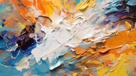 Abstract oil paint background. Oil painting on canvas. Colorful texture.の素材