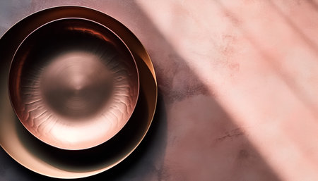 Abstract background with copper plate and shadow on the wall. 3d renderの素材