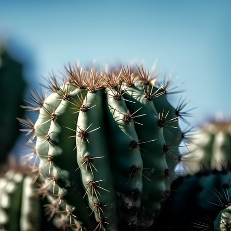 Cactus in the desert, close-up, macro, selective focusの素材