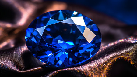 Blue sapphire on a dark background close-up macro photographyの素材