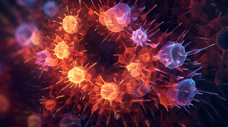 Abstract digital fractal background. Design element for brochure, advertisements, presentation, web and other graphic designer works. Digital collage.の素材