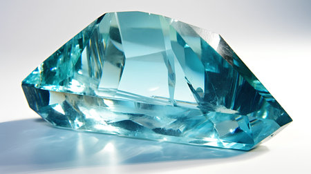 Aquamarine on a white background. 3d rendering.の素材