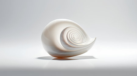 Illustration of an abstract shell on a light background - 3d renderの素材