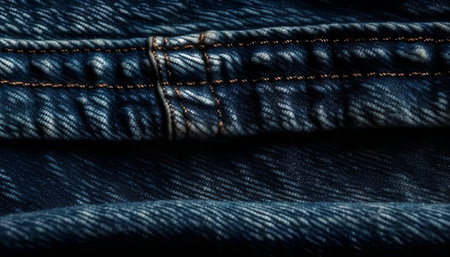 Close up of blue jeans. Jeans texture. Denim backgroundの素材