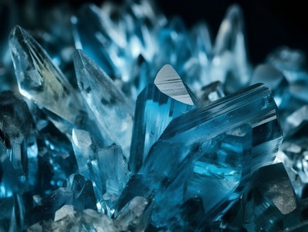 blue crystal mineral texture as very nice natural background (close up)の素材