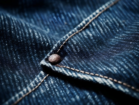 Close up of blue jeans texture. Jeans background and texture.の素材