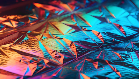 abstract background of multicolored foil close-up macro photographyの素材
