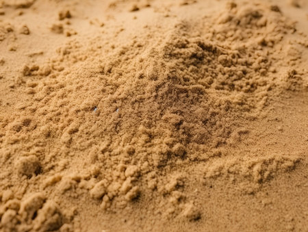Sand texture close-up. Abstract background for design and decoration.の素材