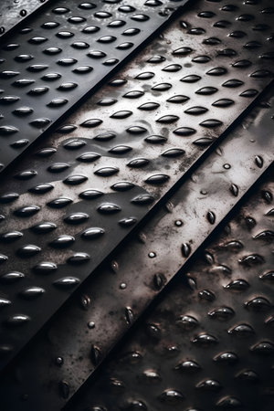 Metal plate with rivets, close-up. Toned.の素材