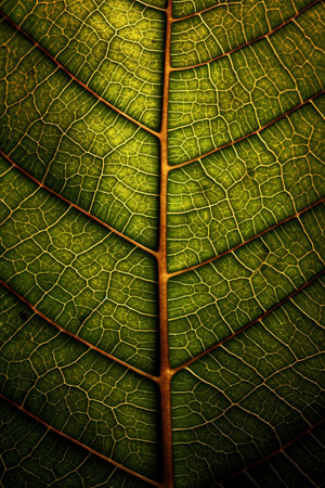 Close up of green leaf texture. Nature background. Toned.の素材