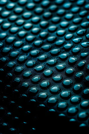 abstract background of blue water drops on a black carbon fiber textureの素材