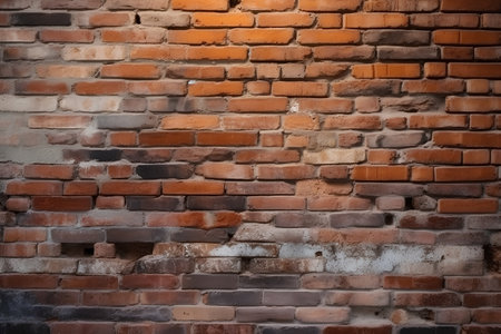 Old brick wall texture background for interior or exterior design with copy spaceの素材