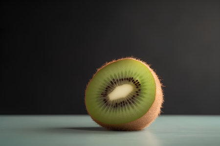 Kiwi fruit on a dark background. Selective focus.の素材