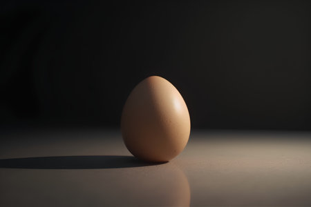 One egg on a dark background, 3d render, vertical imageの素材