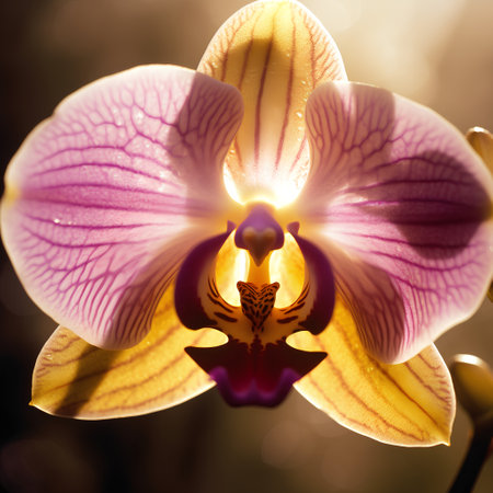 Close up of orchid flower with bokeh background, nature conceptの素材