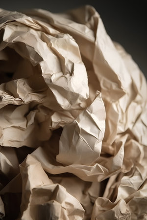 close up of crumpled paper ball on dark background, idea conceptの素材