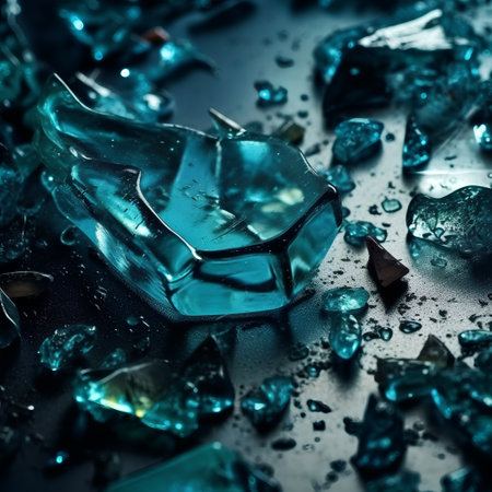 close up of broken tooth on a black background with water drops.の素材