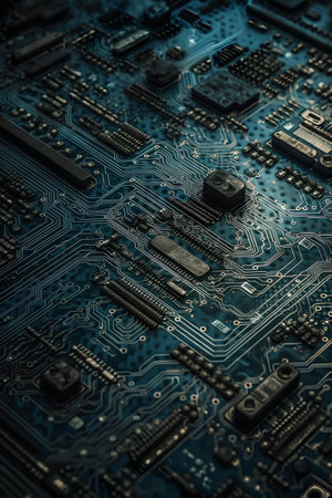 Close-up of electronic circuit board. Technology background. Selective focus.の素材