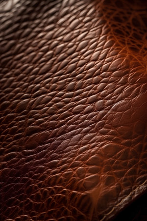 Close up of a brown leather texture. Abstract background and texture for design.の素材