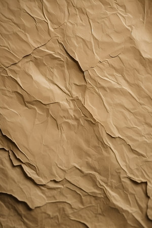 close up of brown crumpled paper texture for background and designの素材