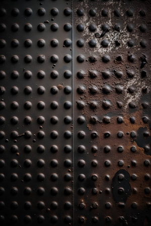 Rusty metal texture with rivets. Abstract background and texture for design.の素材