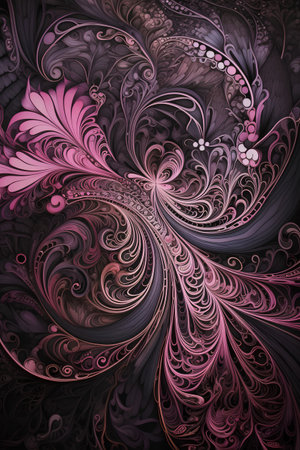 Abstract fractal background, computer-generated illustration. Digital art.の素材