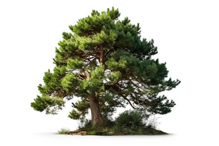 Pine tree isolated on white background with clipping path. 3d illustrationの素材