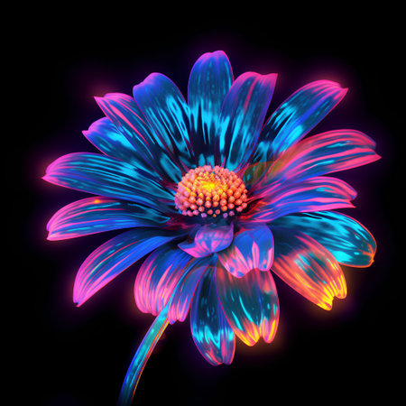 Dahlia flower isolated on black background. Realistic vector illustration.の素材