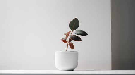 Eucalyptus plant in a white pot on a white background. 3d renderingの素材