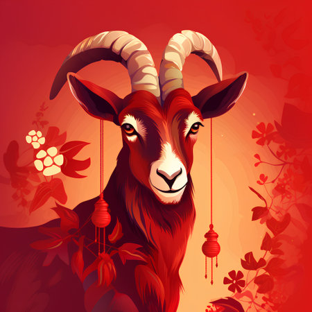 Chinese New Year Goat. Year of the Goat. Vector illustration.の素材
