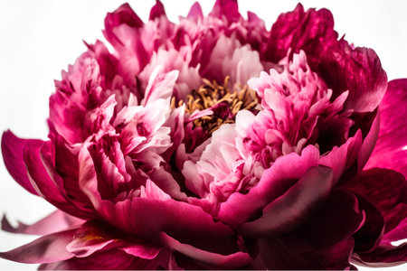 Pink peony flower isolated on white background. Close-up.の素材